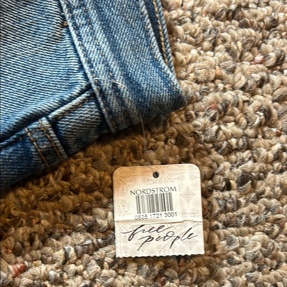 Free People Blue Frayed Hem Jeans - Picture 2 of 3